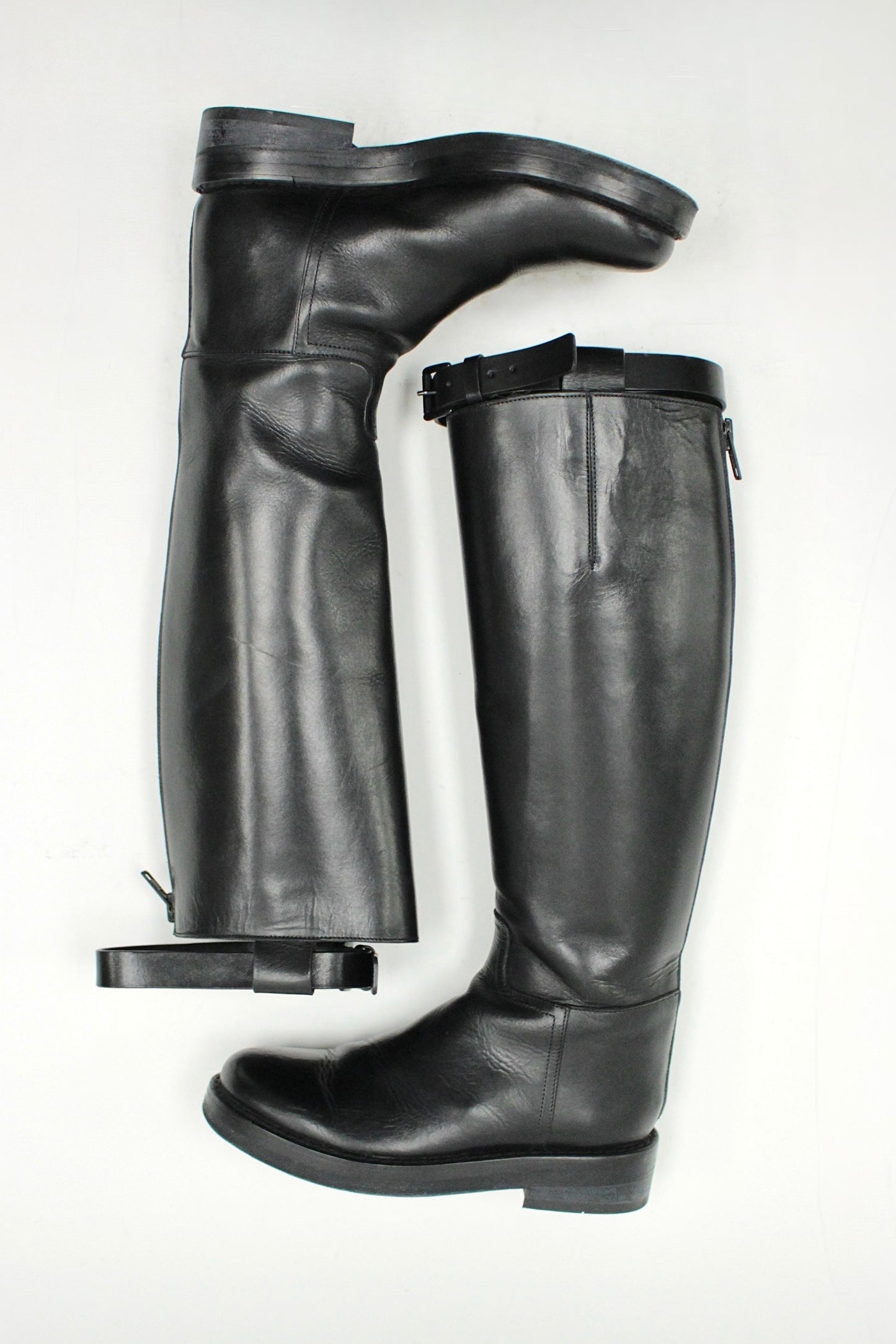 Ann Demeulemeester Leather Riding Boots