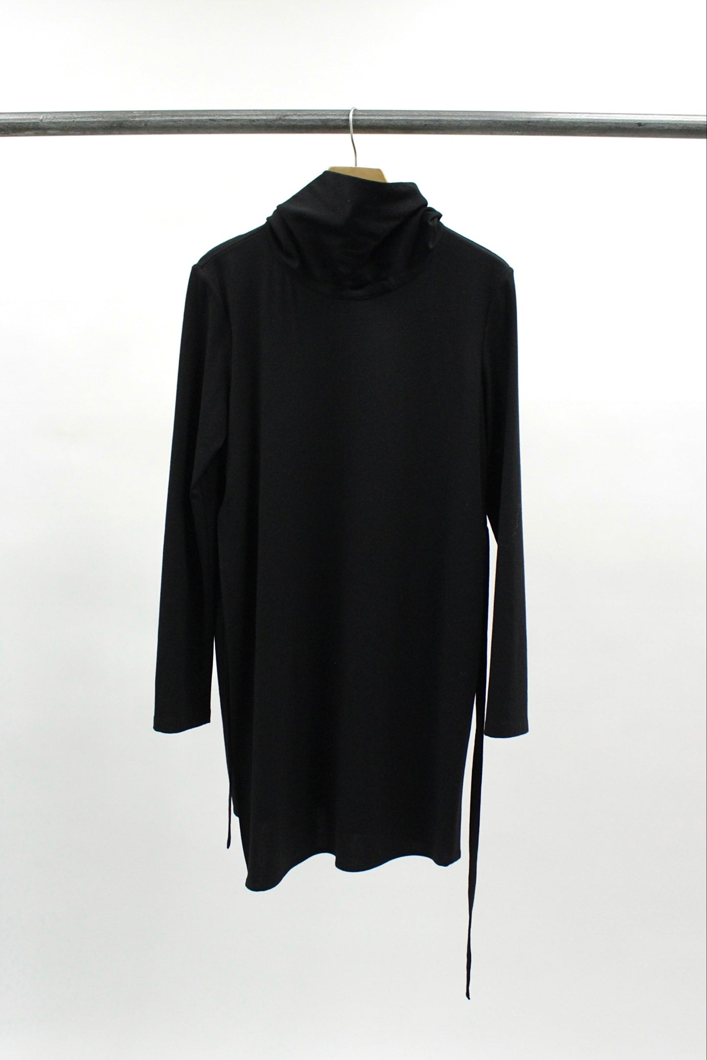 Ann Demeulemeester Belted Long-Sleeve Wool Dress