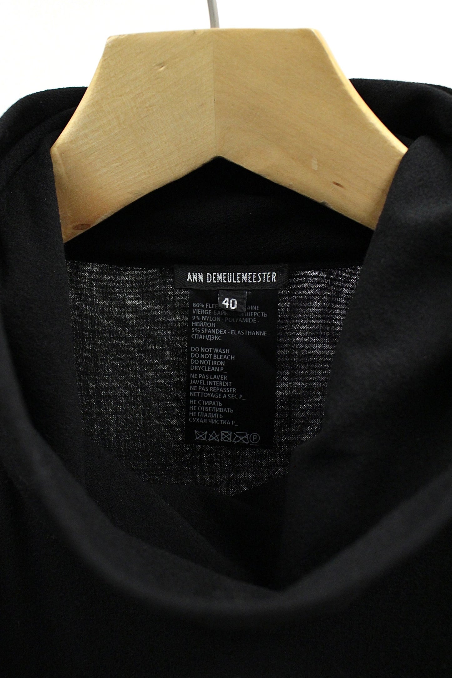 Ann Demeulemeester Belted Long-Sleeve Wool Dress