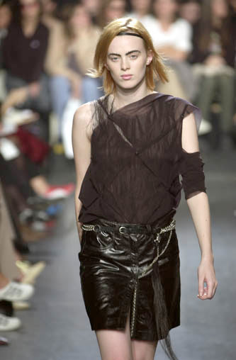 S/S01 Ann Demeulmeester Leather Mini Skirt
